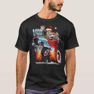 Funny Hot Rod Santa Claus Christmas Holiday Car Ca T-Shirt