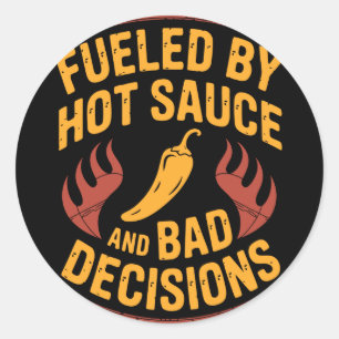 Funny hot sauce lover spicy food chilli performanc classic round sticker