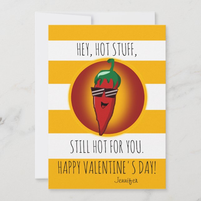 Funny Hot Stuff Wife to Husband Valentine Holiday Card (Front)