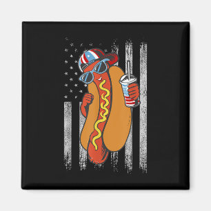Funny Hotdog 4th Of July American Flag Hotdog 4th Magnet