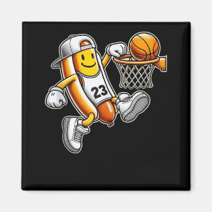 Funny Hotdog Basketball Dunk Sports Court Athletic Magnet