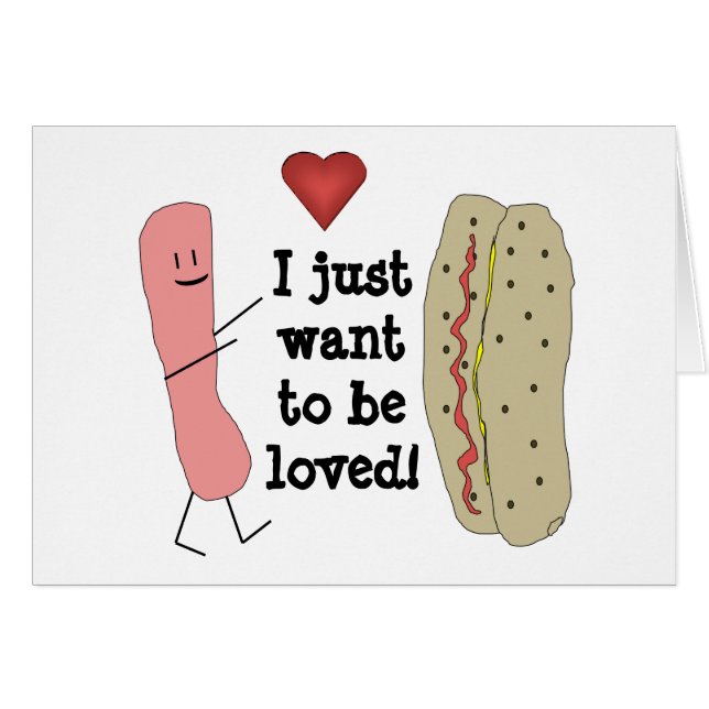 Funny Hotdog Cartoon Card (Front Horizontal)