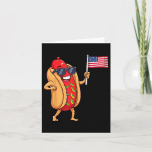 Funny Hotdog Patriotic Us America Flag 4th Of July Card