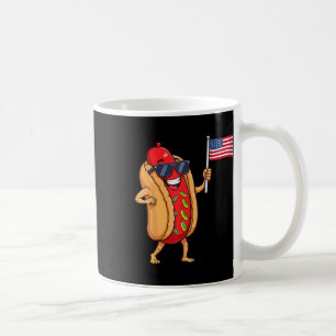 Funny Hotdog Patriotic Us America Flag 4th Of July Coffee Mug