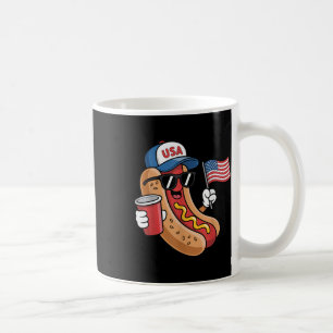 Funny Hotdog Patriotic Usa Flag 4th Of July Indepe Coffee Mug