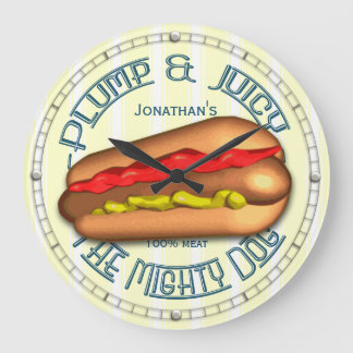 Funny Hotdog Personalised Kitchen Clock