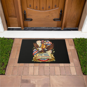 Funny Hotdog Riding Eagle 250th Anniversary USA Doormat