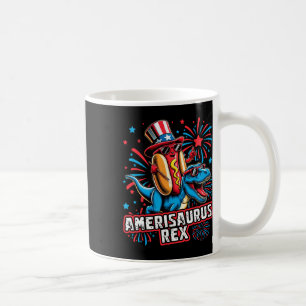 Funny Hotdog T Rex Dinosaur 4th Of July Amerisauru Coffee Mug