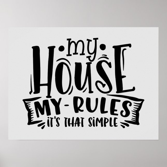 funny house rules word poster (Front)
