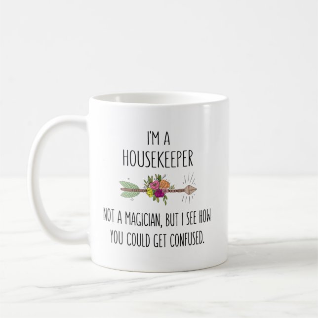 Funny Housekeeper House Cleaner Gift Idea Coffee Mug (Left)