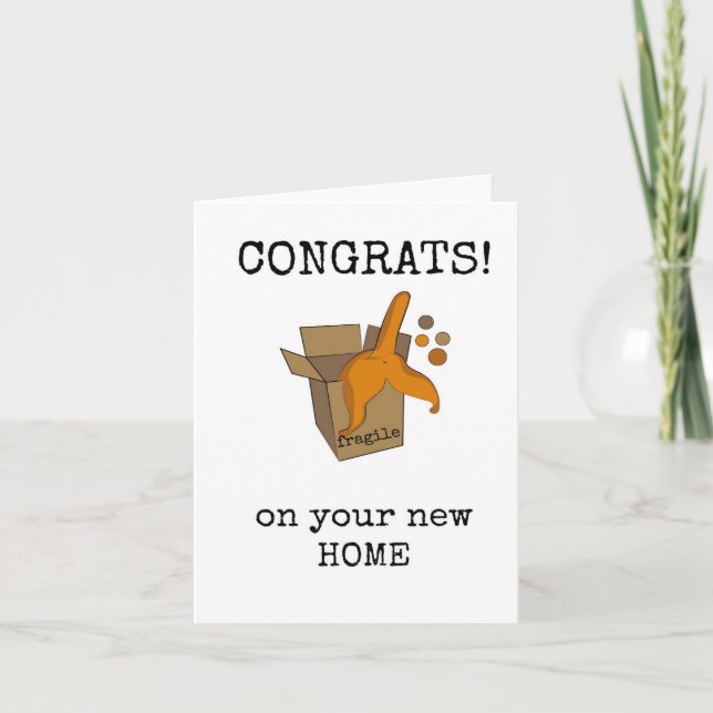 Funny Housewarming Card, New Home, Cat Card (Front)