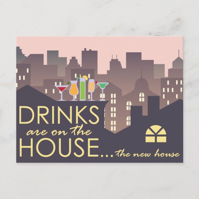 Funny Housewarming Party design Postcard (Front)