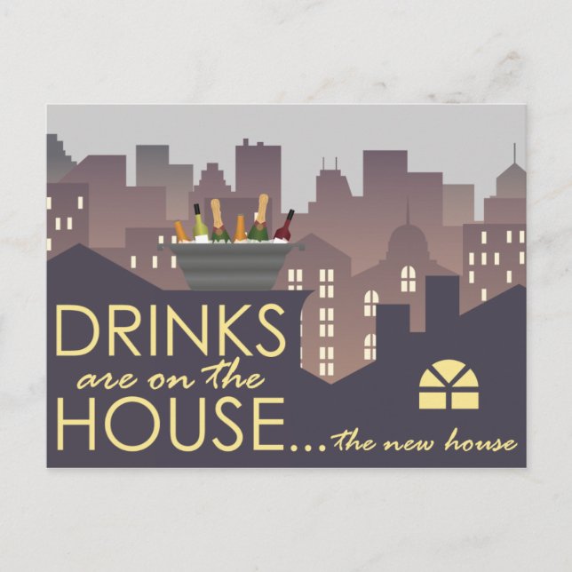 Funny Housewarming Party design Postcard (Front)
