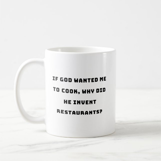 Funny Housewife Quote, I Hate Cooking Funny Coffee Mug (Left)