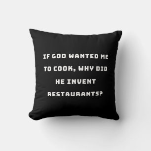 Funny Housewife Quote, I Hate Cooking Funny Cushion