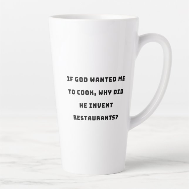 Funny Housewife Quote, I Hate Cooking Funny Latte Mug (Right)