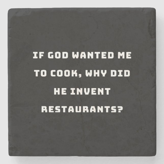 Funny Housewife Quote, I Hate Cooking Funny Stone Coaster (Front)