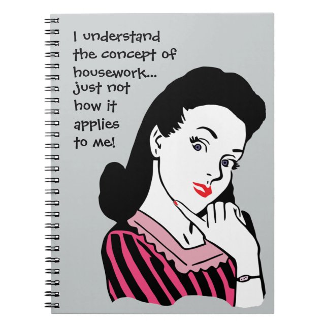 Funny Housework Concept Notebook (Front)