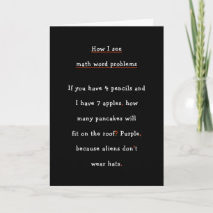Funny How I See Math Word Problems Teachers Day Holiday Card