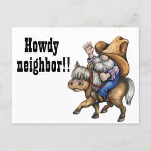 Funny Howdy neighbour Greeting Postcard