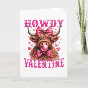 Funny Howdy Valentine Cow Western Cowgirl Cowboy Card