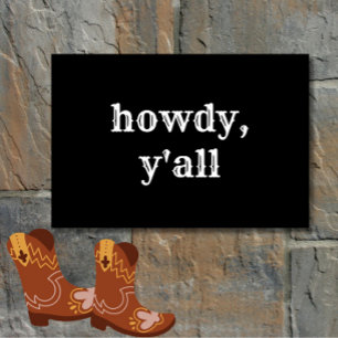 Funny Howdy Y'all Modern Minimal Southern Welcome Doormat