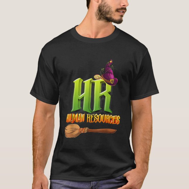 Funny HR Witch Human Resources Pumpkin Halloween C T-Shirt (Front)