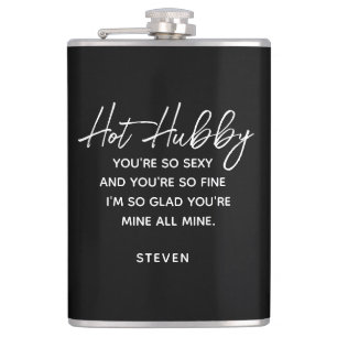 Funny Hubby Husband Romantic Poem Personalized Hip Flask