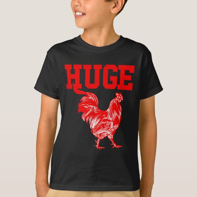 Funny Huge Mens Rooster Graphic  T-Shirt (Front)