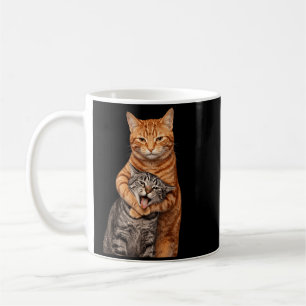 Funny Hugging Cats Meme Orange Cat Tight Embrace Coffee Mug