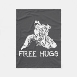 Funny Hugs Brazilian Jiu Jitsu Mma Bjj  Fleece Blanket