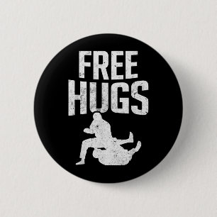 Funny Hugs of Jiu Jitsu Brazilian BJJ MMA Jujitsu 6 Cm Round Badge