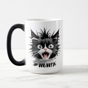 Funny Huh Cat Meme Quotes   Cute Cat Coffee Mug