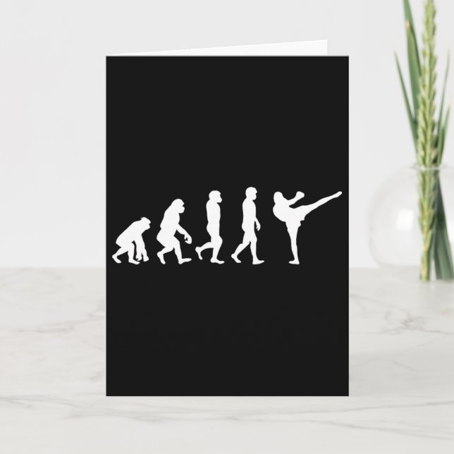 Funny Human Ape Gorilla Evolution Karate Boxing Ki Card (Front)