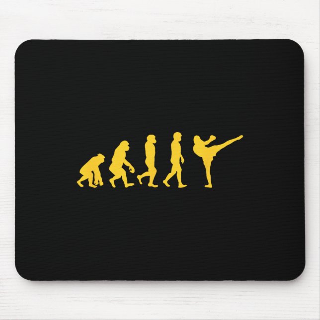Funny Human Ape Gorilla Evolution Karate Boxing Ki Mouse Pad (Front)