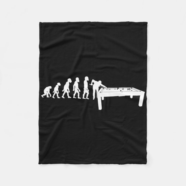 Funny Human Billiards Evolution 8 Ll Pool Cue Stic Fleece Blanket (Front)