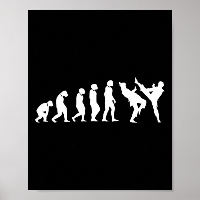Funny Human Evolution Martial Arts Karate Taekwond Poster (Front)