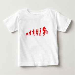 Funny Human Evolution to Mountain Biker Jump Baby T-Shirt