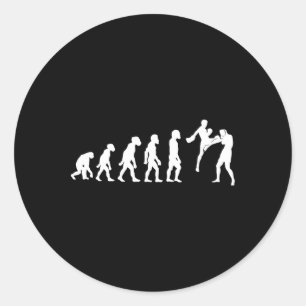 Funny Human Muay Thai Evolution Kickboxing Mma Box Classic Round Sticker