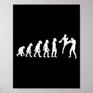 Funny Human Muay Thai Evolution Kickboxing Mma Box Poster