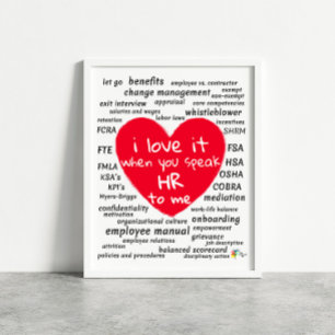Funny Human Resources Art for Office Poster