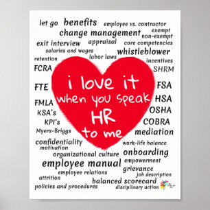 Funny Human Resources Art for Office Poster
