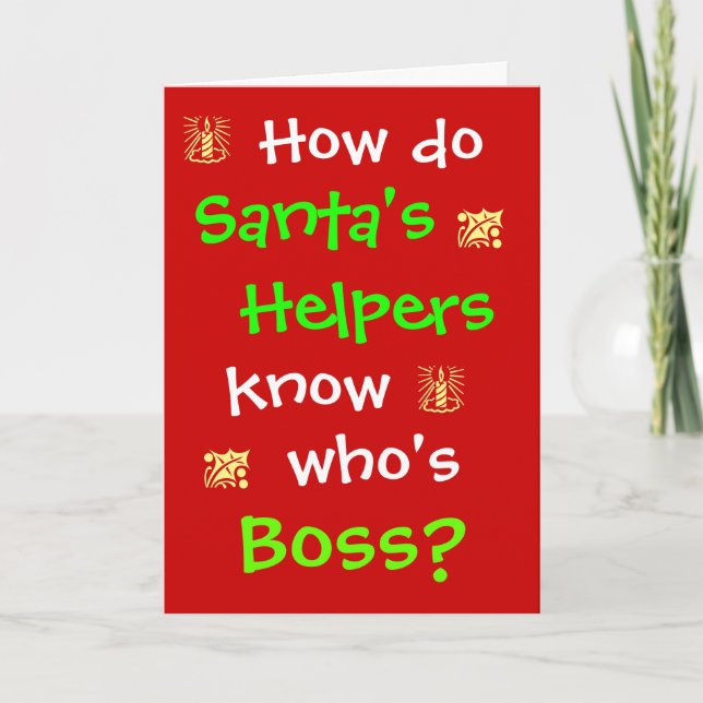 Funny Human Resources Boss Work Joke Christmas Pun Holiday Card (Front)