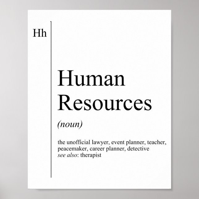 Funny Human Resources Definition Poster (Front)