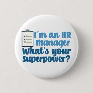 Funny Human Resources Superhero 6 Cm Round Badge