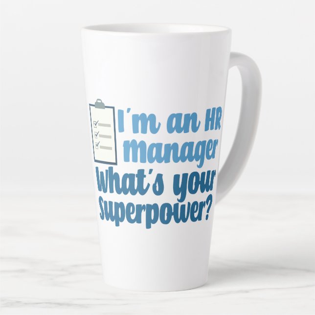 Funny Human Resources Superhero Latte Mug (Right Angle)