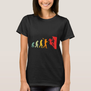 Funny Human Rock Climbing Evolution Funny Retro T-Shirt