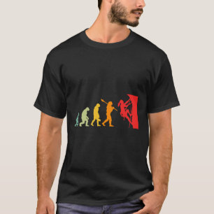 Funny Human Rock Climbing Evolution Funny Retro T-Shirt