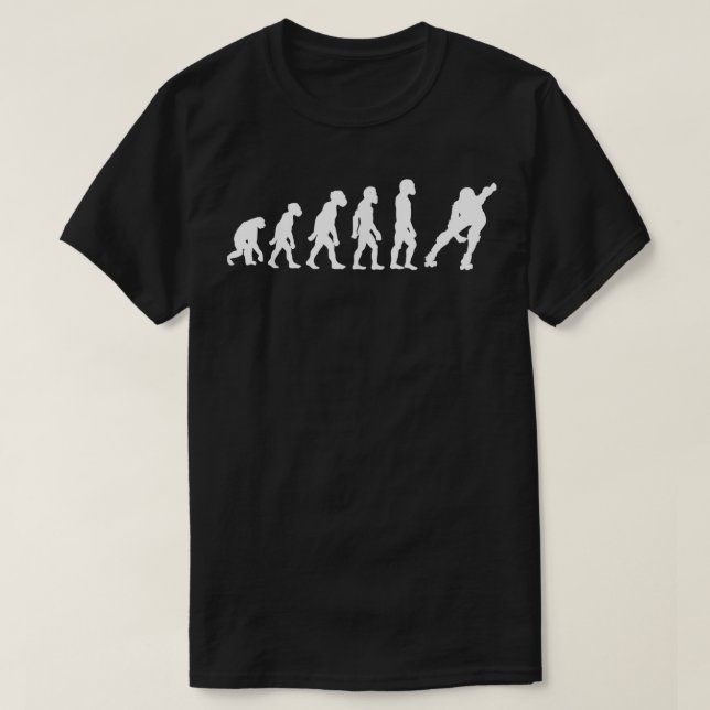Funny Human Roller Derby Evolution Skating Skater  T-Shirt (Design Front)