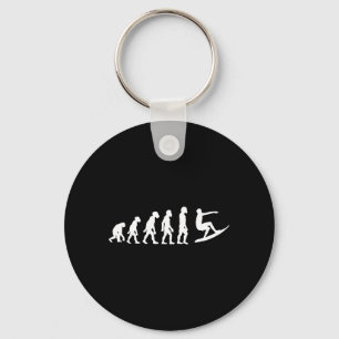 Funny Human Surfing Evolution Surfer Wave Beach Key Ring